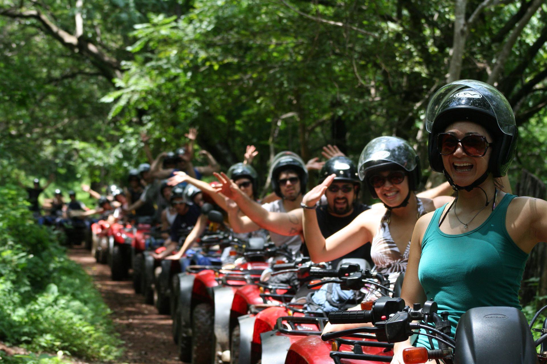 FourTrax ATV tour riding a tropical trail near Manuel Antonio, Costa Rica