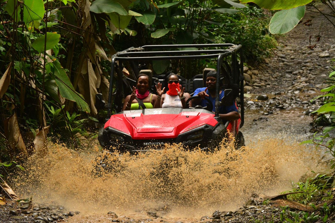 Side-by-side vehicle on a tropical trail near Manuel Antonio